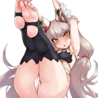 1girls, ass, big ass, blush, feet, female, female only, jtveemo, looking at viewer, nia, panties, soles, solo, toes, xenoblade (series)