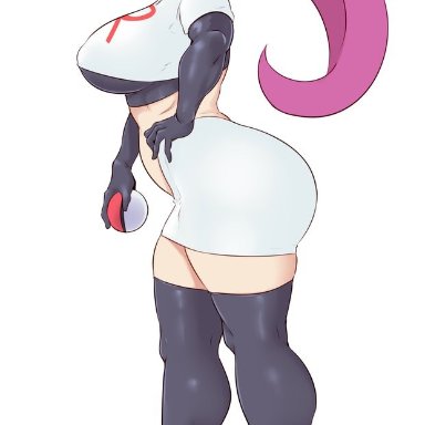 big breasts, clothed female, female, female focus, female only, high heel boots, high heels, jessie (pokemon), mature female, milf, nintendo, pokemon, pokemon rgby, red hair, solo