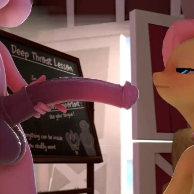 3d, animal genitalia, animated, anthro, deepthroat, facefuck, hooves-art, horsecock, my little pony