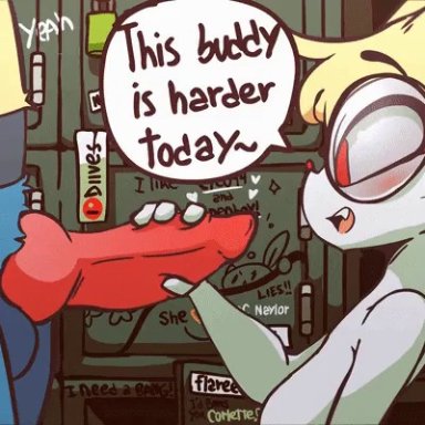 animated, braixen, cum, cum in mouth, cum on face, diives, fellatio, glasses, handjob, lucario, oral, original character, pokemon, tagme, text