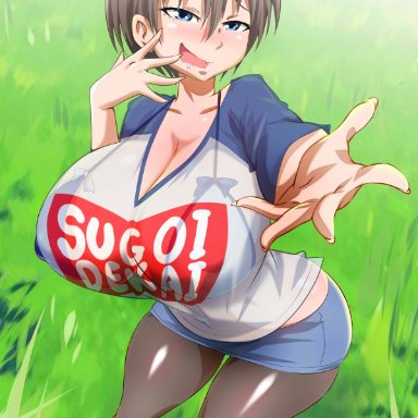 bayeuxman, big breasts, clothed female, female, female focus, female only, short hair, solo, solo female, solo focus, uzaki hana, uzaki-chan wa asobitai!