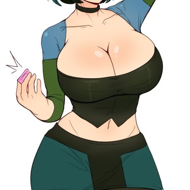 1girls, big breasts, condom, female, female only, gothic, gwen (tdi), huge breasts, large breasts, pale skin, pale-skinned female, pinkkoffin, solo, total drama island