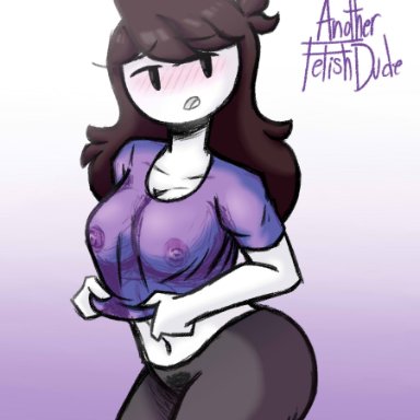 anotherfetishdude, breasts, breath, cringe, female, fit, fit female, fitness, jaiden, jaiden animations, looking at viewer, sweat, sweating, sweaty, this is cringe