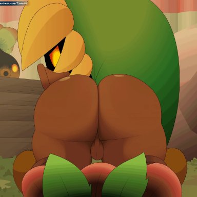 1boy, 2020, 2d, 2d animation, animated, anthro, anus, anus gape, ass, back view, backsack, balls, big ass, blonde hair, deku link