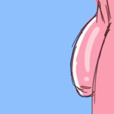 1boy, androgynous, animated, bangs, big penis, d-art, erection, fellatio, female, giantess, larger female, no sound, pink penis, pink skin, puffy lips