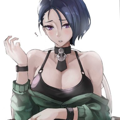 1girls, alternate costume, blue hair, bracelet, breasts, choker, cleavage, english commentary, female, fire emblem, fire emblem: three houses, green sweater, highres, jewelry, large breasts