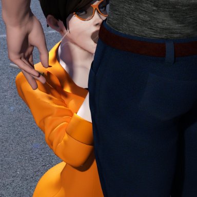 3d, blender, blowjob, business suit, daz3d, dimipron, overwatch, tracer