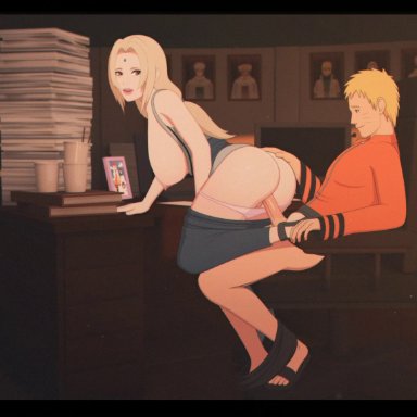 1boy, 1boy1girl, 1girl, 1girls, age difference, animated, areolae, ass, ass grab, bbw, bent over, big breasts, blonde hair, blue eyes, boruto: naruto next generations