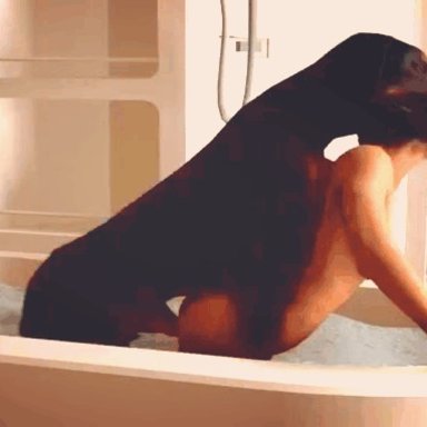 animated, bathtub, bestiality, canine, dog, doggy style, domestic dog, female, gob bluth sfm, interspecies, liza snow, zoophilia