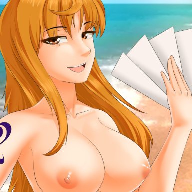 cabbbriolet, nami, one piece, solo girl, whentai