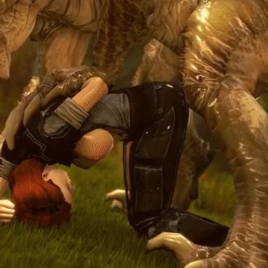 all fours, animated, bethesda softworks, breasts, darktronicksfm, deathclaw, doggy style, duo, fallout, female, femshep, feral, from behind position, human, male