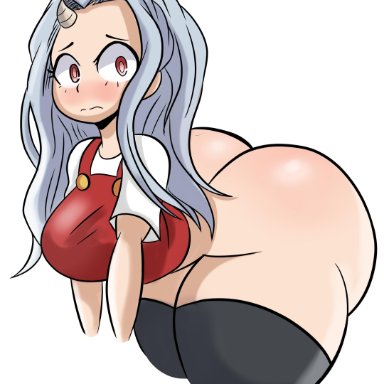 1girls, absurd res, aged up, ass, big ass, big breasts, breasts, eri (my hero academia), female, grey hair, high resolution, horn, huge ass, massive ass, my hero academia