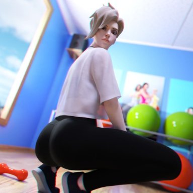 3d, ass, blender, daz3d, fitness, leggings, mercy, overwatch