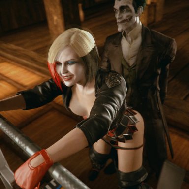 3d, animated, areolae, ass, batman (series), blonde hair, breasts, bubble butt, butt, cassie cage, cropped jacket, dc, dc comics, doggy style, fingerless gloves