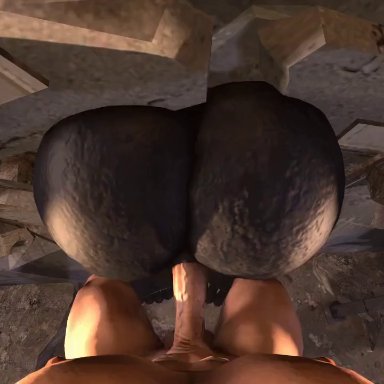 1boy, 1girl, 3d, alien, anal, anal insertion, anal penetration, anal sex, animated, anus, ass, big ass, big penis, black body, feet