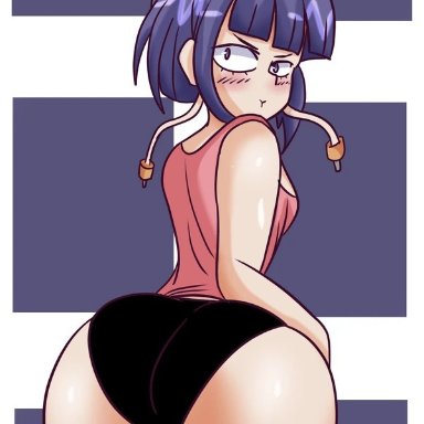 1girls, ass, ass focus, big ass, bimbo, black panties, blush, bubble ass, bubble butt, butt focus, dat ass, huge ass, kyoka jiro, looking back, my hero academia