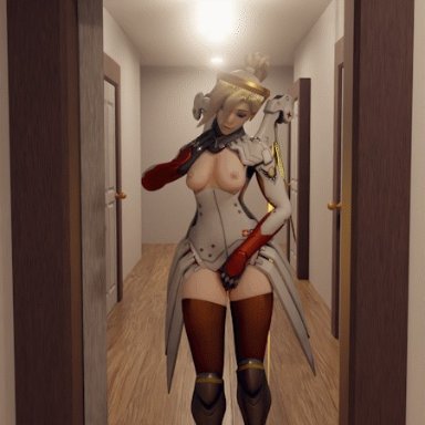 3d, 3d animation, animated, breast expansion, female, female only, giantess, growth, immalol, masturbation, mercy, overwatch