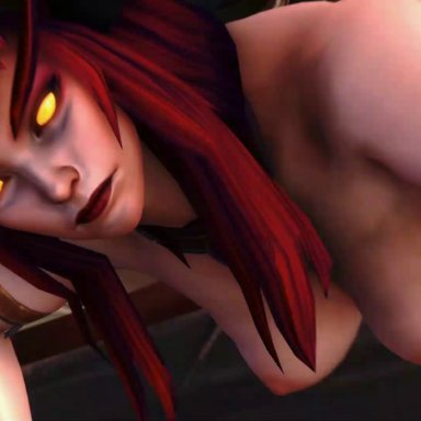 3d, alexstrasza, animated, big breasts, female, from behind, Nathrezim Patriarch, red hair, source filmmaker, Tichondrius, webm, world of warcraft