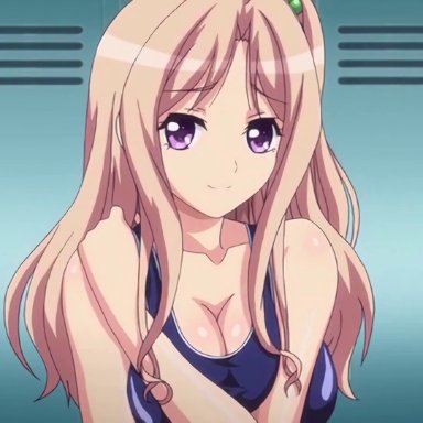 16:9 aspect ratio, 2d, 2d animation, 3girls, animated, aqua hair, areolae, ass, audio, blonde, blush, breast grab, breasts, brown eyes, censored