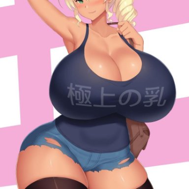 1girls, big breasts, breasts, cleavage, female, female only, huge breasts, kainkout, large breasts, solo, thick thighs, thighhighs, wide hips