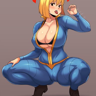 big breasts, fallout, female focus, female only, jmg, nipples, short hair, solo, solo female, solo focus, tagme, vault girl