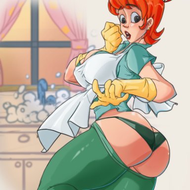 1girls, adult, apple butt, apron, ass, beautiful, big ass, big booty, big breasts, big butt, booty, breasts, cartoon fanart, cartoon network, curvaceous