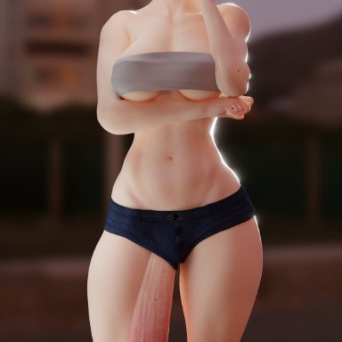 1futa, 3d, big breasts, blender, breasts, cleavage, dickgirl, futa only, futanari, huge cock, hyper penis, large breasts, mercy, overwatch, penis