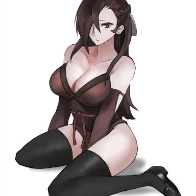 artist name, bare shoulders, braid, breasts, brown eyes, brown hair, cleavage, collarbone, female, fire emblem, fire emblem fates, highres, kagero (fire emblem), large breasts, long hair