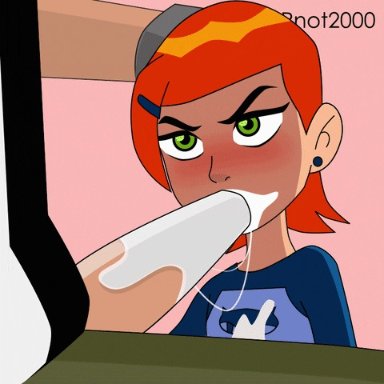 animated, ben 10, ben tennyson, cum, deepthroat, faceless male, gwen tennyson, oral, rnot2000