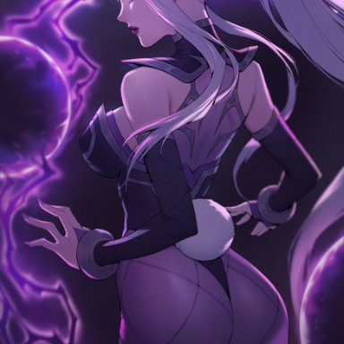 ass, big ass, citemer, female, league of legends, syndra, white hair