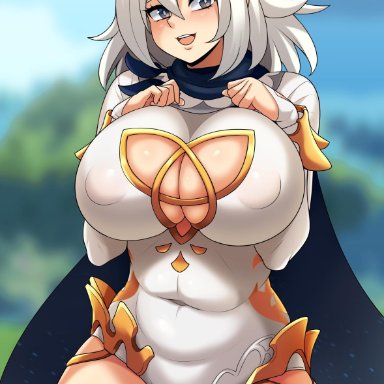 1girls, aged up, big breasts, breasts, cameltoe, cleavage, erect nipples, female, female only, genshin impact, huge breasts, jmg, large breasts, nipple bulge, nipples