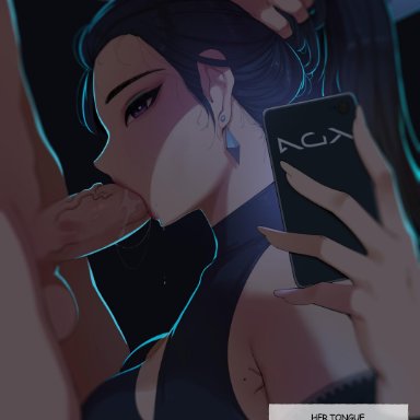 abbb, black hair, blowjob, female, k/da kai'sa, kai'sa, league of legends