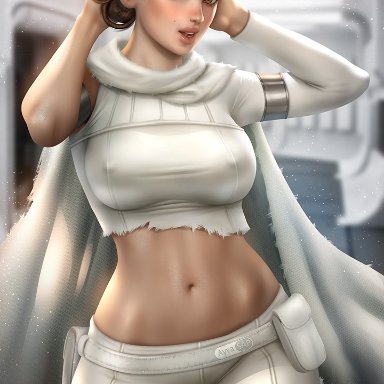 ayyasap, brown hair, hard nipples, looking at viewer, natalie portman, padme amidala, ripped clothing, star wars