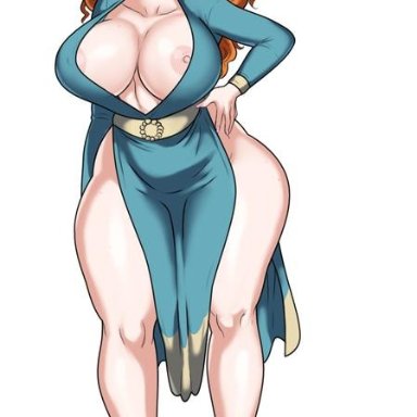 aged up, ass, big ass, big breasts, blue dress, blue eyes, brave, breasts, cleavage, dat ass, disney, feet, fingernails, freckles, green dress