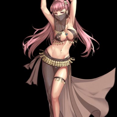 1girl, 1girls, absurdres, alba, alternate costume, anklet, armpits, arms up, barefoot, belly, belly chain, belly dancer, belly dancer outfit, bocas top, breasts
