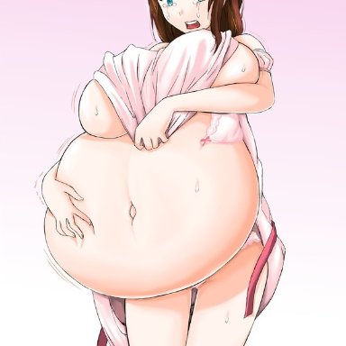 1girl, 1girls, absurd res, absurdres, bare belly, bare legs, belly, belly expansion, belly inflation, bellybutton, big belly, big breasts, bloat, bloated, bloated belly
