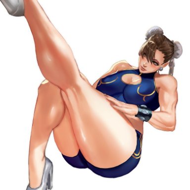 big breasts, breasts, chun-li, cleavage, female, female only, large breasts, lejeanx3, muscles, muscular, muscular female, solo, street fighter