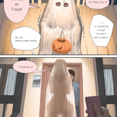 comic, english text, halloween, halloween costume, heart-shaped pupils, remote control vibrator, see-through, wjs07