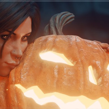 3d, bifrost3d, halloween, kiss, lara croft, possessed, pumpkin, tomb raider