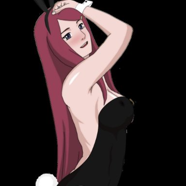 big ass, bunnysuit, large breasts, solo, uzumaki kushina