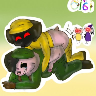 2boys, balls, furry, gay, Gigi, Gigidonut100, penis, Piggy, Pony piggy, Roblox piggy, Soldier piggy, Torcher, yaoi, Zizzy