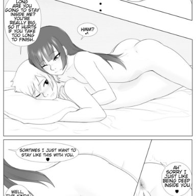 1boy, 1futa, anal, anus, comic, duo, english commentary, english text, female, full-package futanari, futa on male, futa with male, futanari, greyscale, highres