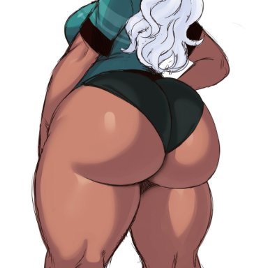 2020, 2girls, ass, ass focus, big ass, big butt, blonde hair, bottom heavy, bottomless, bubble ass, bubble butt, butt, butt crack, curvy, dark elf