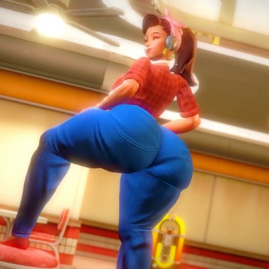 3d, alternate costume, animated, ass, ass shake, big ass, bouncing ass, bouncing breasts, clothed, clothed female, d.va, dat ass, female, female only, inside