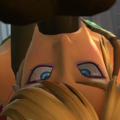 2boys, balls, blonde hair, blue eyes, breath of the wild, crossdressing, dark-skinned male, face fucking, fellatio, femboy, ganondorf, gay, gerudo link, girly, link