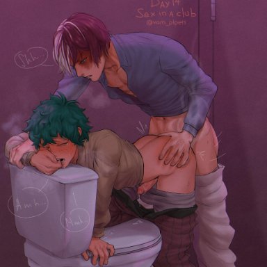 2boys, anal, anal penetration, anal sex, ass, ass grab, blue eyes, freckles, from behind, from behind position, gay, green eyes, human, human only, izuku midoriya