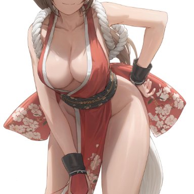 1girls, absurdres, big breasts, breasts, cleavage, fatal fury, female, female only, highres, king of fighters, large breasts, looking at viewer, mai shiranui, pinup, snk