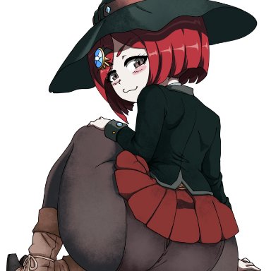 :3, 1girls, ass, big ass, big butt, blush, danganronpa, danganronpa v3, female, female only, huge ass, large ass, leggings, panties, pantyhose