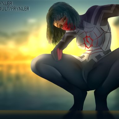 1girl, korean, marvel, silk (marvel), superhero