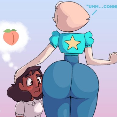 ass, ass against face, ass awe, big ass, big butt, bottom heavy, brown hair, bubble butt, cartoon network, connie maheswaran, crystal gem, dark skin, dark-skinned female, fat ass, female face near ass